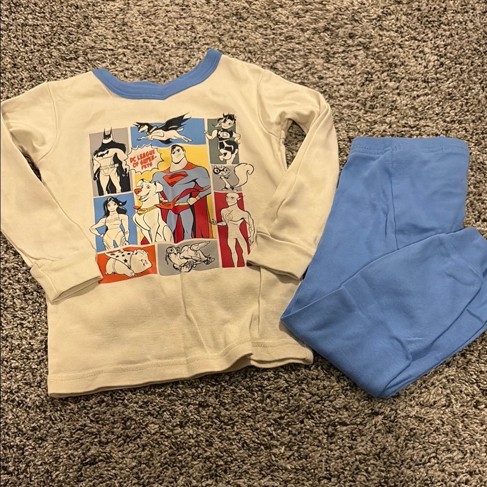 DC Comics Cream and Blue Kids Pajamas